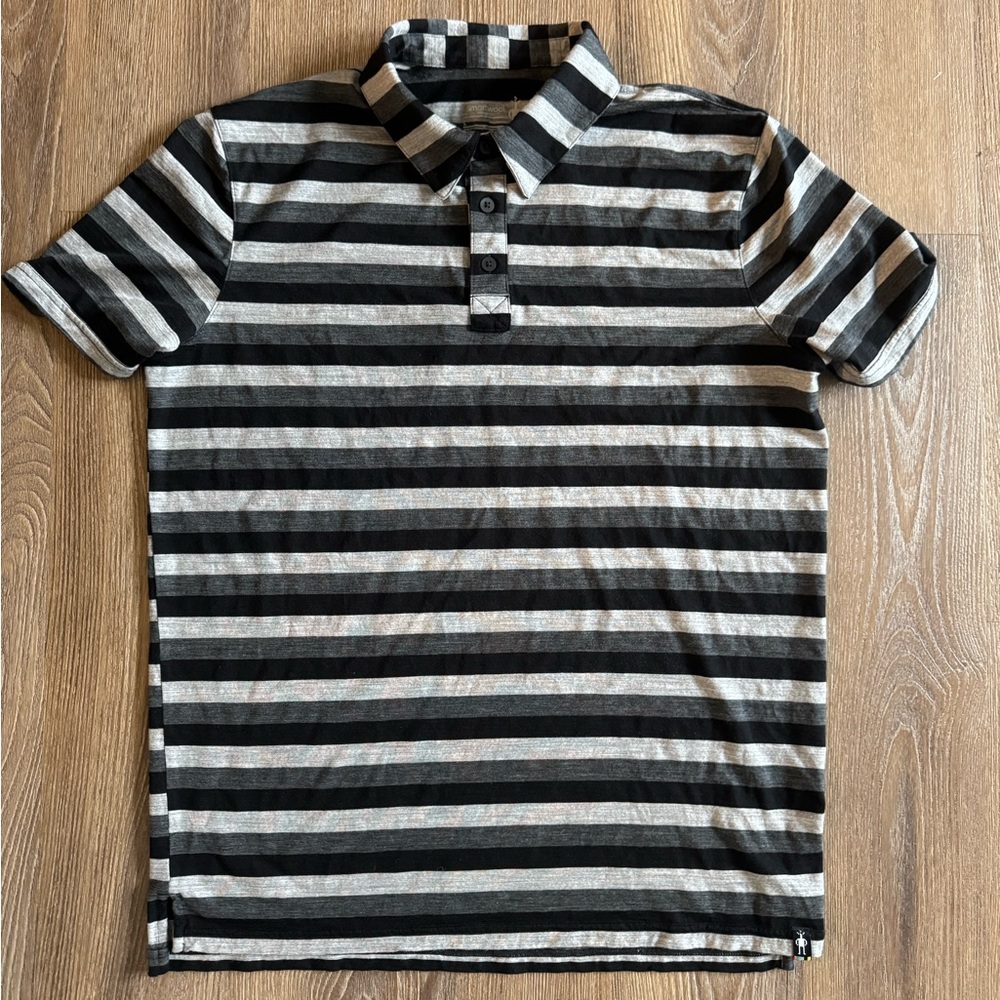 Smartwool Men’s Merino 150 Polo - size L, Iron Stripe